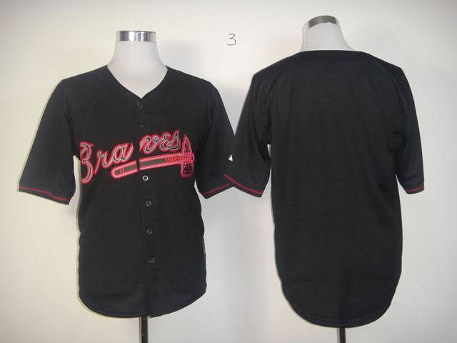 Men Atlanta Braves Blank Black Fashion MLB Jerseys